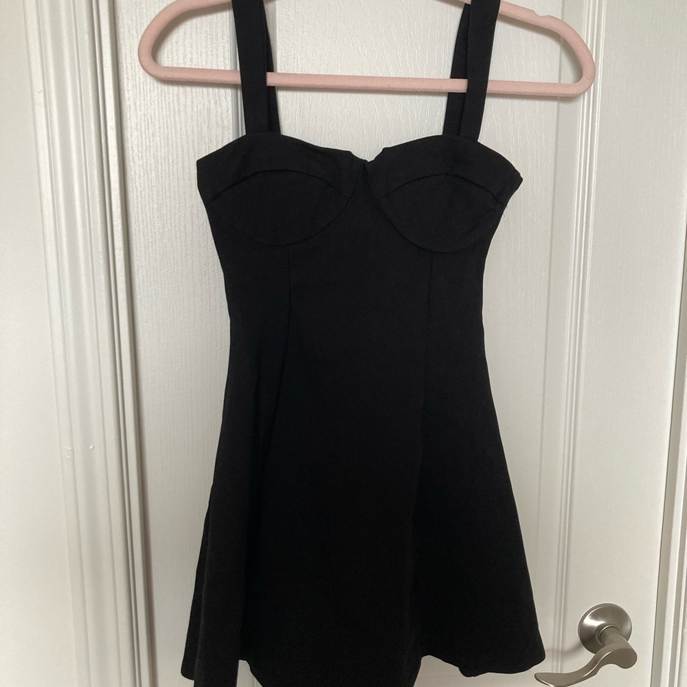 XXS Black Chateau Dress Fit and Flare Bustier Mini Dress